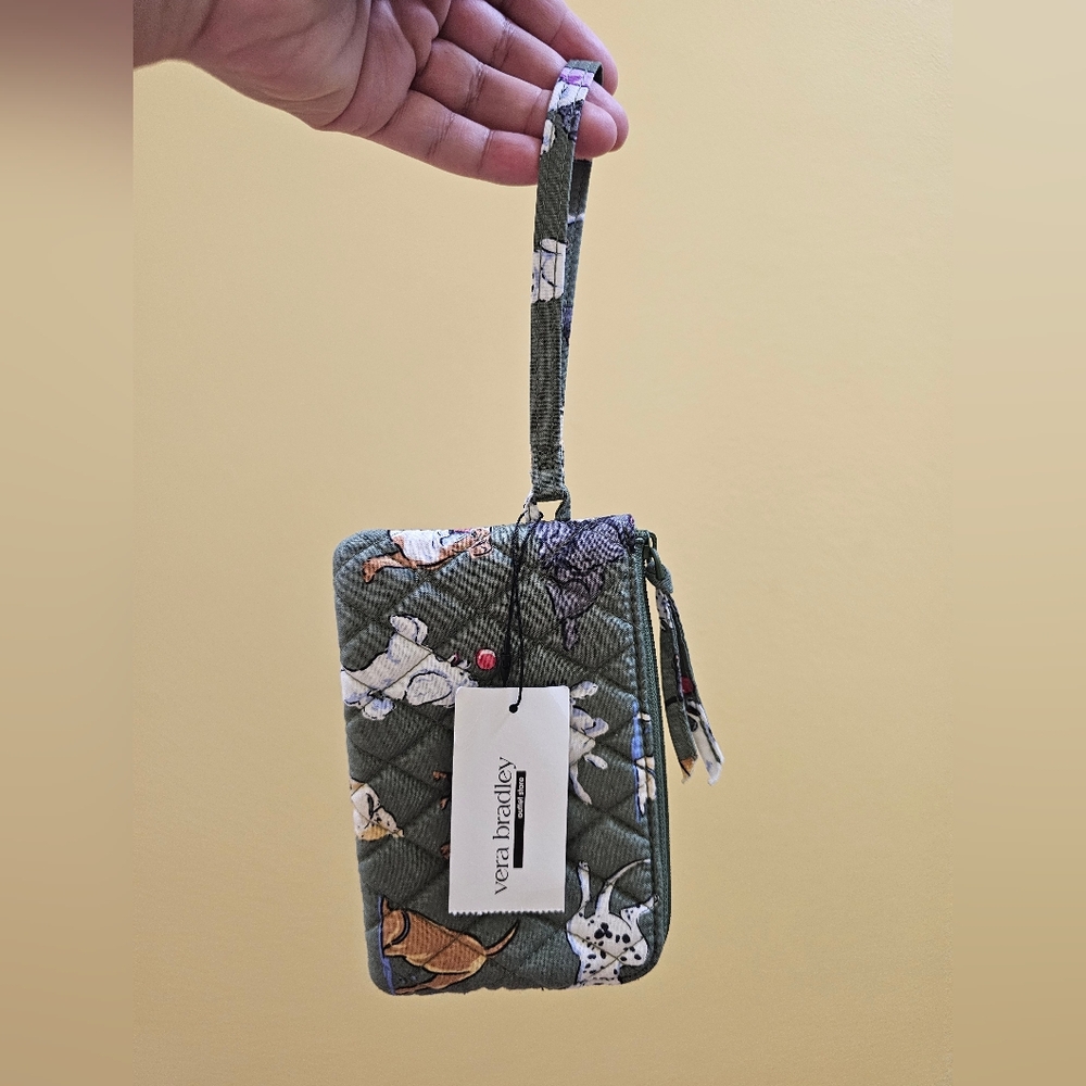 Vera Bradley Cotton Essential Zip Wristlet Dog Park - Picture 7 of 8